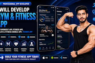 develop gym workout app, fitness app, health and fitness mobile app, trainer app