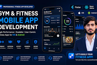 develop gym workout app, fitness app, health and fitness mobile app, trainer app
