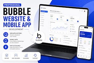 build no code mvp web app with bubble io, saas web app development for startups