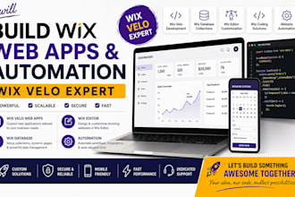 build wix velo web app, wix database, wix editor, wix coding, website automation