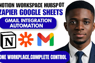 setup notion workspace hubspot zapier google sheets gmail integration automation