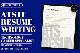 write ats IT resume, tech CV, and linkedin profile for technology professional