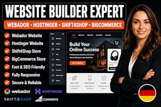 build webador website, hostinger website, shift4shop, bigcommerce