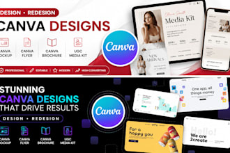 design, redesign canva mockup, canva flyer, canva brochure, ugc media kit