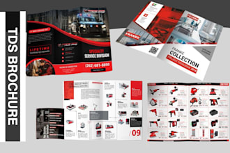 design industrial brochure, installation guide, technical data sheet, booklet