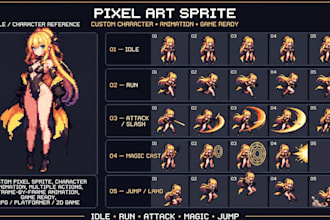 create pixel art amination 2d sprite sheet pixel game art sprite sheet rpg game