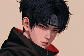 draw your portrait in naruto boruto anime style