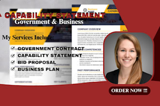 write and design a professional capability statement for government contracts