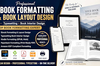 ebook formatting  interior book layout design amazon kdp book formatting