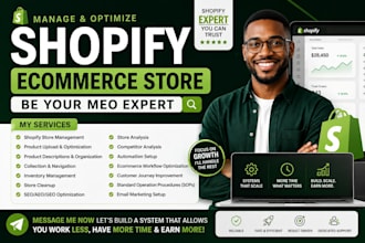 be your meo assistant manage and optimize shopify ecommerce store