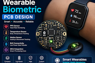 design wearable biometric pcb with ppg, temperature, motion sensors, ble and mcu