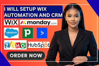 setup wix automation wix crm monday salesforce pipedrive zapier zoho hubspot
