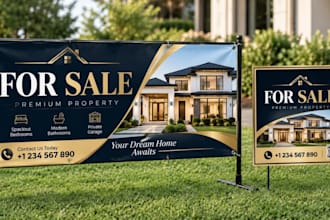 design real estate signage yard sign lawn sign bandit sign billboard banner post