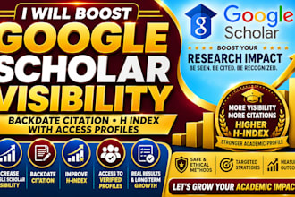 boost google scholar visibility, backdate citation, h index with excess profiles