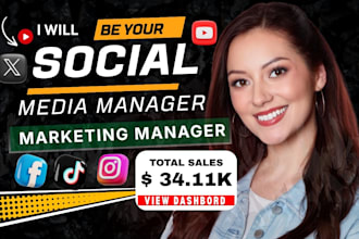 be your social media manger, social media marketing manager and content creator