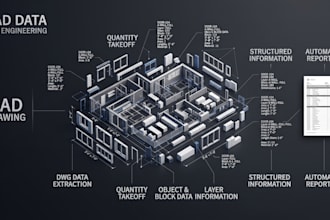 develop autocad dwg data extraction, quantity and cad reporting tools