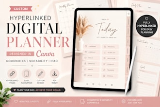 create minimalist hyperlinked digital planner