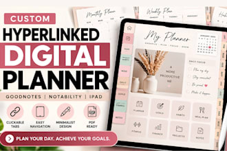 create minimalist hyperlinked digital planner