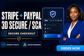 integrate stripe paypal payment gateway with sca and 3d secure checkout