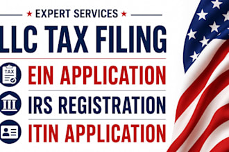 do llc tax filing, ein application, irs registration and itin application