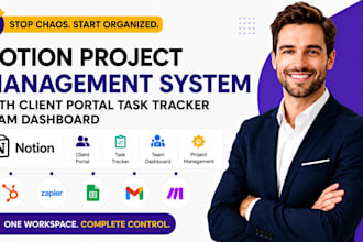 notion project management system with client portal task tracker team dashboard