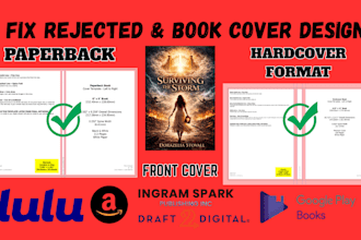 format book cover for KDP paperback, ingramspark, fix cmyk and rejected errors