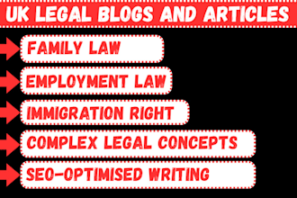 write SEO legal content and blog articles for UK law firm