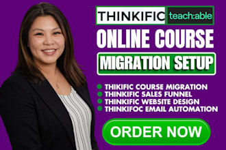 thinkific course migration, online course website, thinkific email automation
