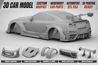 3d car model bodykit custom car parts widebodykit automotive stl for 3d printing