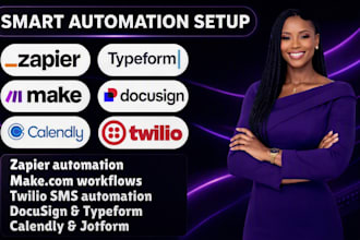 setup zapier make twilio docusign slack calendly jotform typeform stripe