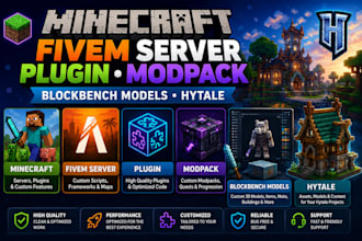 build minecraft fivem server plugin modpack blockbench models hytale