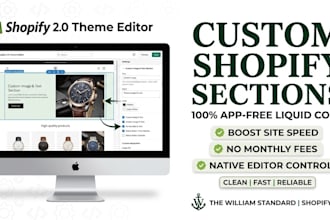 build custom shopify section shopify liquid code and custom shopify theme coding