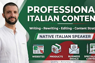 write or rewrite professional italian content