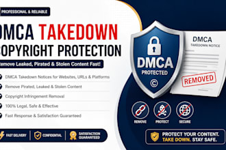 send dmca takedown copyright, leaked, pirated, stolen content from the internet