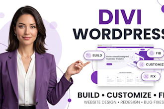 build worpdpress divi website, customize theme, or fix divi errors