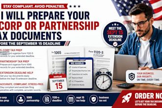 prepare your scorp or partnership tax documents before the september 15 deadline