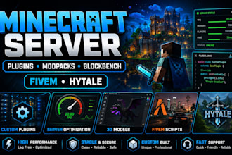 build minecraft fivem server plugin modpack blockbench models hytale