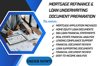 do mortgage refinance loan packages cpa letter under writing document as US CPA