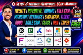 twenty pipedrive kommo folk CRM microsoft dynamic sugarcrm odoo close n8n zapier