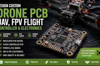 design custom drone pcb, uav, fpv flight controller and electronics