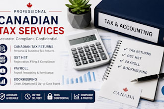 prepare canada t1 t2 tax returns, gst hst, payroll and bookkeeping