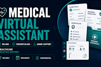 be your medical virtual assistant for billing, credentialing and admin support