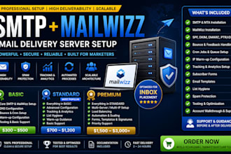 setup unlimited SMTP warmup server mailwizz for bulk email sending campaigns