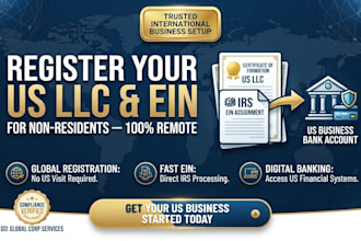 do USA bank creation, llc registration, and ein for non residents