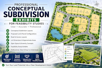 create conceptual subdivision exhibits for feasibility studies