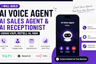 build ai voice agent, ai sales agent, ai receptionist using vapi, retell ai, n8n