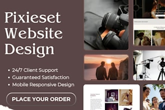 design an attractive pixieset website, photography website, squarespace