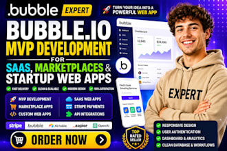 build a bubble io mvp for your saas, marketplace or startup web app