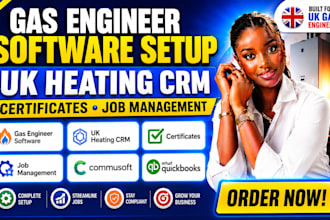 gas engineer software setup UK heating CRM certificates job management