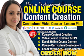 create online course content, curriculum, course development and video course